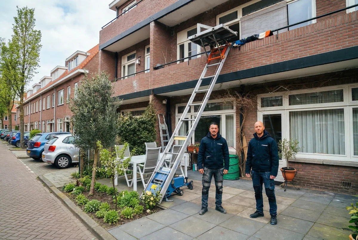 Verhuislift in actie bij appartement Amsterdam