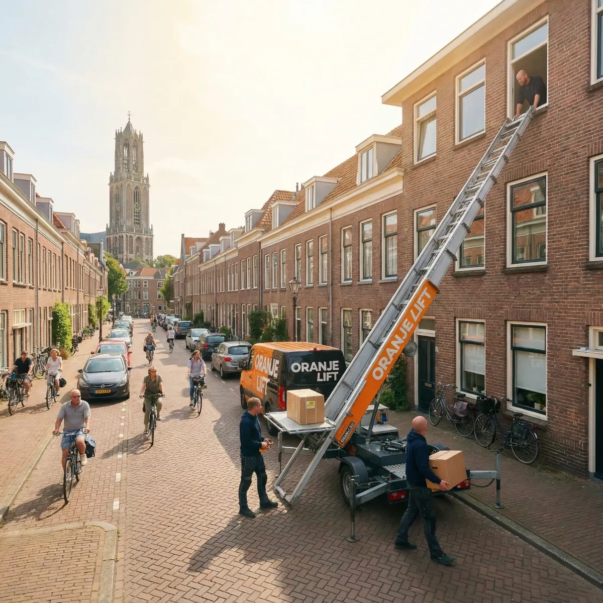 Meubellift in woonwijk Utrecht